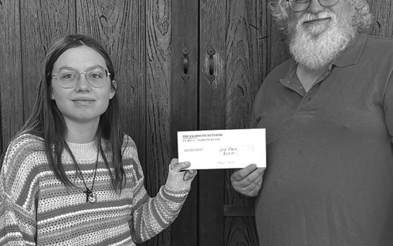 second place winner Taylor James along with Outlook News Editor Burton Cole