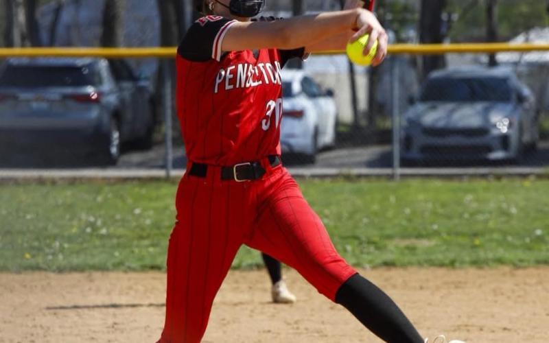 Ladycats junior pitcher Hannah Spaulding delivers a strike to the plate. Photo by Brian Canupp / Hype Sports Media