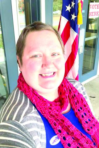 Jessica Faulhaber voted in the last election wearing her red shawl honoring Susan B. Anthony and her fight for women’s suffrage. She wants more to join her in the 2020 election.