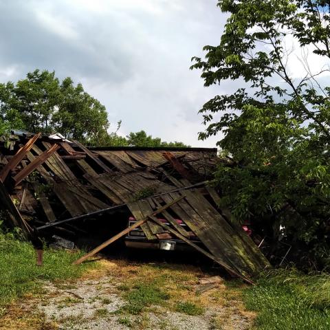 Bill Cahill’s barn collapsed 