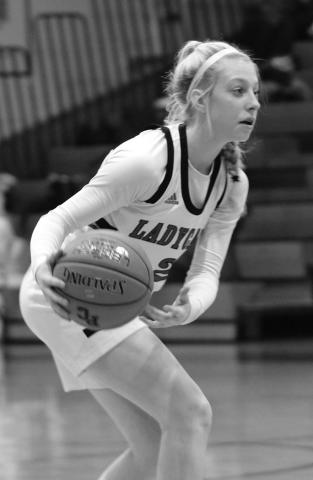 Ladycats freshman guard Lilly Ashcraft, led the team with 19 points in their win over Augusta. Photo by: Stacey Myers 