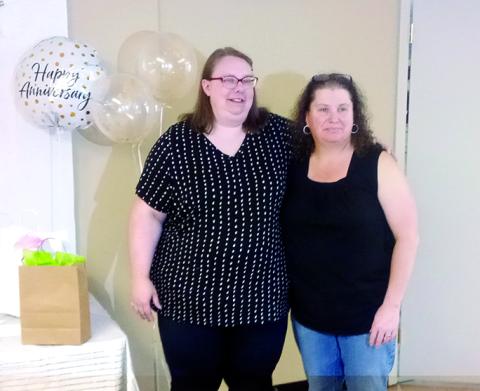 Sarah Hart is pictured with Cindy Wade, owner of Country Patchwork which is located next to Wyatt's Grocery. Photo by Lisa Arnold.