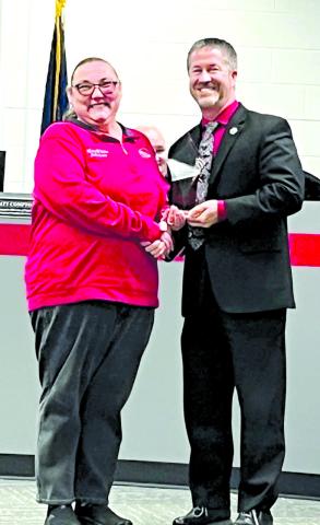 White recognized in  December school board meeting as recipient of the PC Pride Award