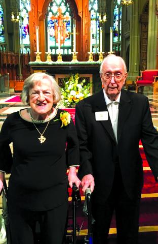 Church was always a top priority for the Klees, shown here at their parish at St. Agnes in Fort Wright. Previously, they were longstanding members of St. Francis Xavier Church in Falmouth, where they were married Jan. 15, 1949. The Klees celebrated their 75th wedding anniversary a month before Paul’s passing on Feb. 20. Photo courtesy of Marianne Roseberry.