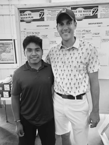 Alexandria native Eric Fuldner, right, defeated Rylee Spence of Pendleton County to win the Pendleton Hills Men's Match Play Club Championship on July 6. Fuldner won 4 & 3 in the final round to seal the championship.  Photo courtesy of the Pendleton Hills Facebook page.