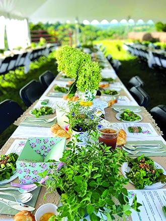 Tables are set for the Farmer's Feast