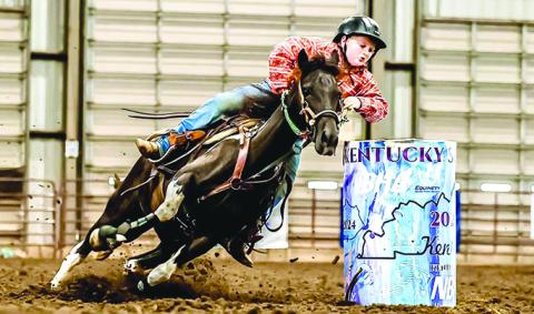 Thomas said he learned a lot about patience and consistency while training Rosie. This pony brought Thomas 13 out of 14 championship buckles he earned in 2024 and will also race with Thomas at the event. Photos courtesy of Sammy Taylor.