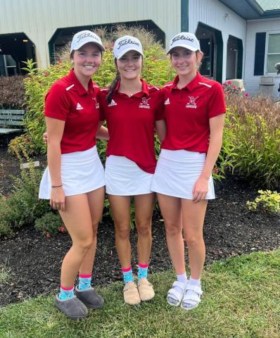 Laci Tackett (left), Kinly Cooper (middle) and Taylor Bruener (right) will represent the Ladycats golf program at semi-state competition this week.