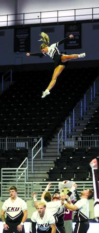 Last spring, Trimble tried out for and made EKU’s squad as a flyer.