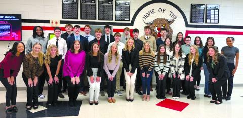 Pendleton County High School DECA club students who competed in the Jan. 15 regional competition were, top row from left, Ja’zi Grayson, Benjamin Patton, Hunter Keeton, Kamden O’Hara, Micah Biddle, Parker McCandless, Lincoln Meyer, Jonathan Brossart, Jaren Ashcraft, Miles Collins, Elijah Barhorst, Adam Beebe, Ava Roenker, Jackson Jacobs, Hannah Cahill, Jasmine Huffman and Brooklyn McNay, and bottom row, London Johnson, Chloe Holbrook, Jenna Hyden, Haley Slover, Riley Browning, Jessa Gerhardstein, Aubrey Rec
