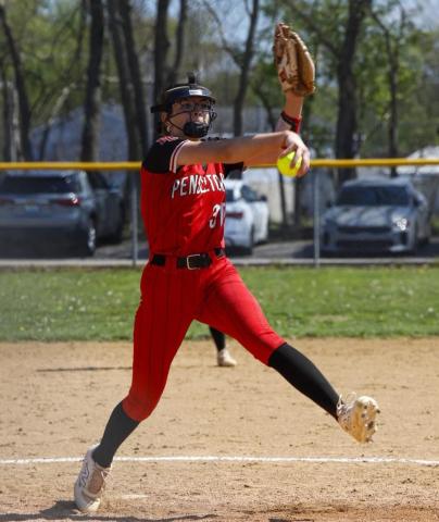 Ladycats junior pitcher Hannah Spaulding delivers a strike to the plate. Photo by Brian Canupp / Hype Sports Media