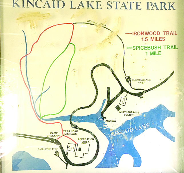 Map of Kincaid hiking trails