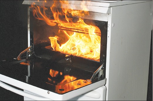 oven on fire