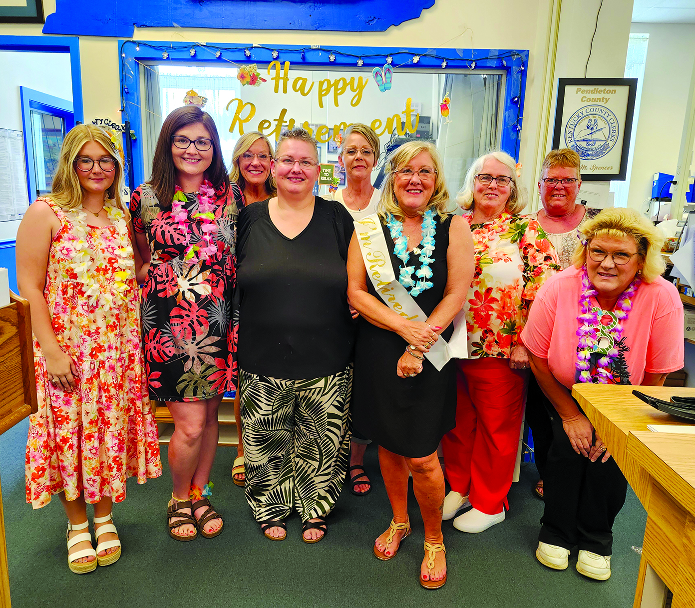 Spencer and her deputy clerks are, from left, Leah Huff, Kinley Scott, Robin Mulloy, Christina Monroe, Jill Tomlin, Spencer, Kathy Hendy, Michelle Brown and Carrie Bolen. 