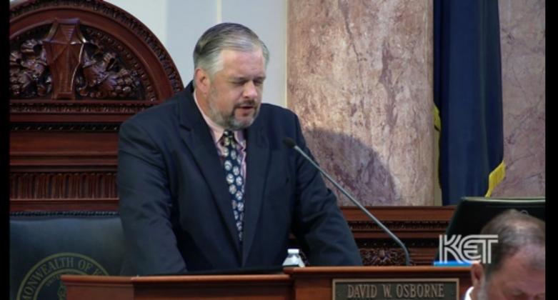 Pastor Steve Weaver prayed the invocation on the first day of the 2021 General Assembly Session in the Kentucky House of Representatives on Tuesday. (KET Screen Capture)