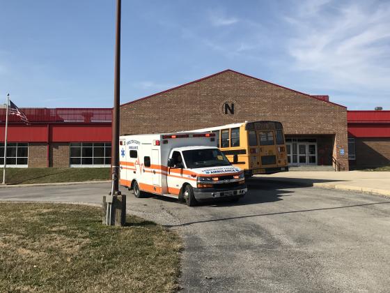 Pendleton County Ambulance was staged at Northern Elementary during the standoff