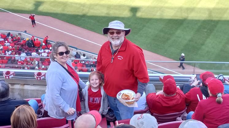 Keith and Jana Smith of Butler brought their four-year-old granddaughter Rori to her first ever Opening Day. They enjoyed the view from section 436.