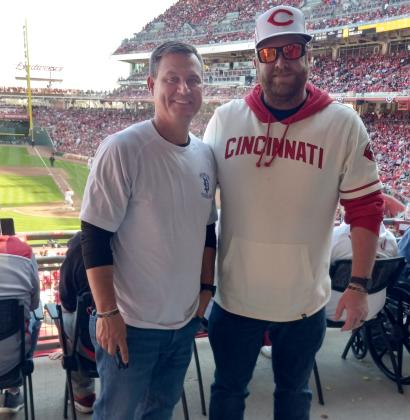 Lifelong friends Jonathon Peoples and Andrew Spencer took in the game from section 118.