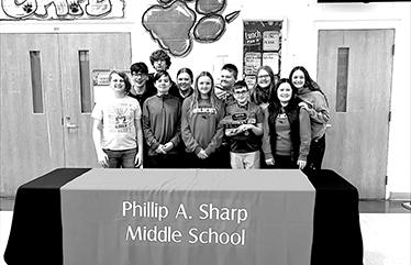 The Sharp Middle School Academic Team took second place Jan. 13 at the district Governor’s Cup competition. The quick recall team placed third, and consisted of Kip Gregg, Jackson Jacobs, Kendra Maxedon, Silas Derico, Nick Black, Wyatt Stamper, RJ Combs, Riley Combs, Kieran Brayton, and Ryan Barger. The FPS team, which included Hallie Cahill, Estelle Alsip, Carter Dunn and Easton Verst, placed first. In written composition, Kendra Maxedon took second and Brooke Florer followed in third. Nick Black came in t