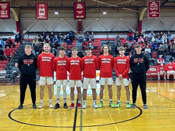 Prior to the Wildcats home game against Boone County, the team's senior players and team managers were recognized. From left to right: Aaron Kirsch, Austin Kirsch, Alex Beyst, Hunter Jack, Ayden Pugh, Evan Stewart, Hunter Cox and Abraham Beebe. Photo taken by Sam McClanahan.