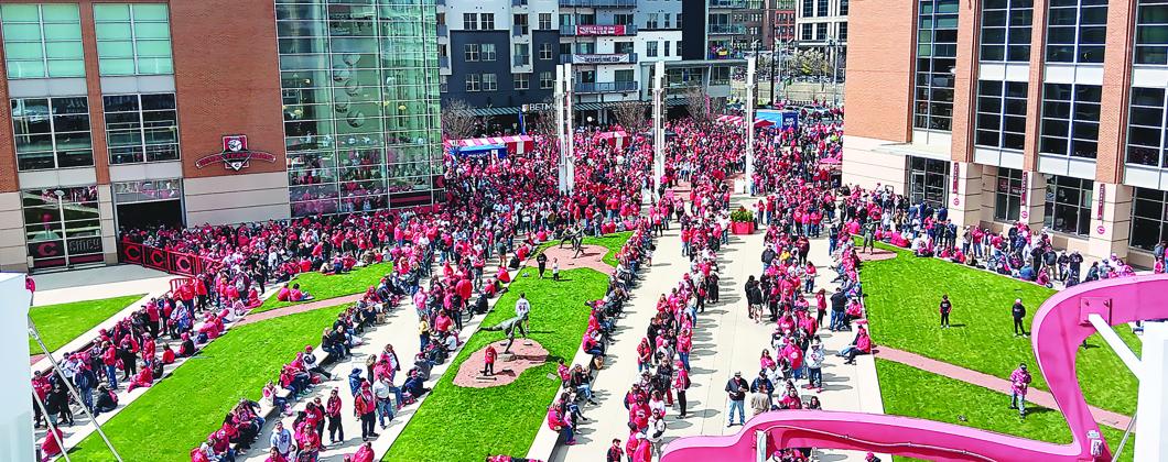 A Sea of Red:  Nearly 45,000 fans poured into Great American Ballpark to usher in the 2024 season. The Reds produced an impressive 8-2 victory over the Washington Nationals to snap a three-year losing streak on Opening Day.
