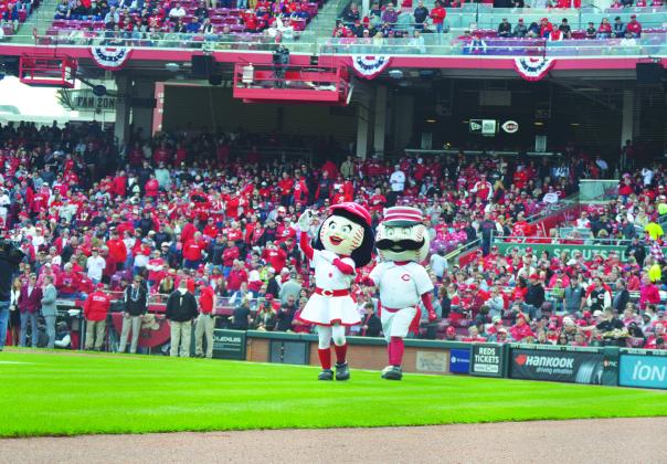 Rosey Red and Mr. Redlegs entertained the sell out crowd prior to first pitch.