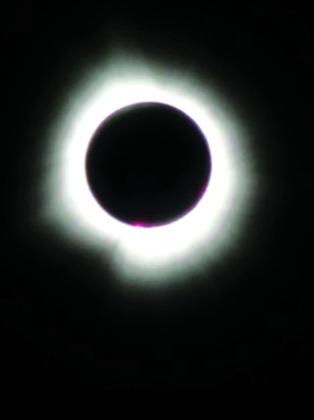 Falmouth native Darla Barber shot this photo of the total eclipse from her home in Muncie, Ind.