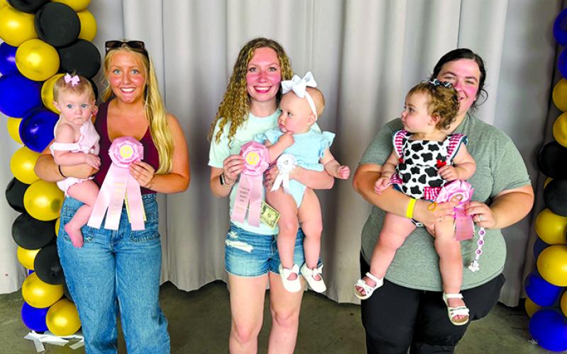 BABY SHOW, 7-12-MONTH-OLD FEMALE: Powzie Bishop, first place; Vivian Reinhardt, second; and Stella Wright, third.
