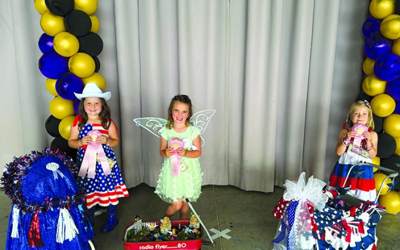 DOLL BUGGY, 4-6 YEARS OLD: Lainey Daugherty, first place; Taylee Hatton, second; and Rylee Dunaway, third.
