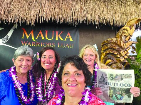 The Outlook traveled to the island of Oahu, Hawaii, in June with Cindy Wright and daughters Kelly Miller, Ravin Marrs and Jackie Sue Wright Shadoan. The group enjoyed the beaches of Waikiki, Pearl Harbor, the North Shore and a helicopter ride crisscrossing the entire island. “What a trip!” Shadoan exuded. Photo courtesy of Shadoan.